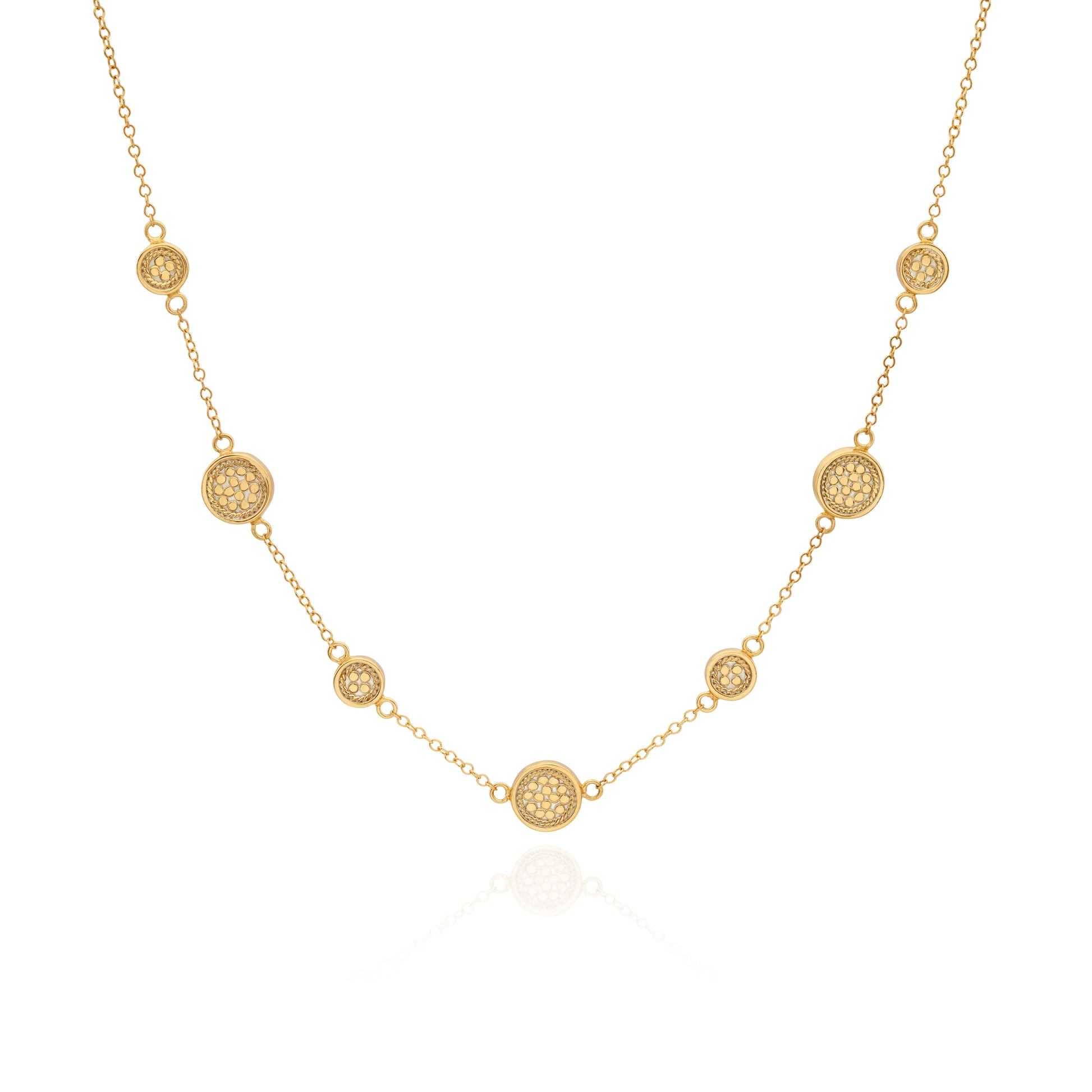 sterling silver gold plated collar style necklace with dot work