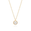 Gold plated pearl charm necklace