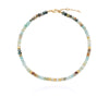 Amazonite beaded necklace with gold plated beads interspersed throughout with lobster catch