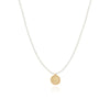 Seed pearl necklace with gold circular charm