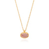 pink opal pendant necklace on a sterling silver gold plated chain
