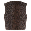 dark grey animal print round neck gilet rear view 