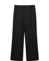 black wide leg trouser with rear elasticated waist and rear welt pockets