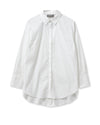 white shirt with concealed placket, curved hem and classic collar 