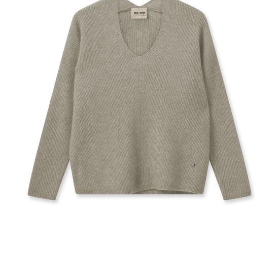 light grey wool v neck jumper