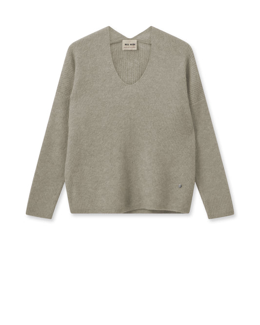 light grey wool v neck jumper