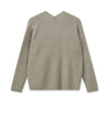 light grey wool v neck jumper rear view