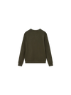 dark green round neck sweatshirt model shot rear view 