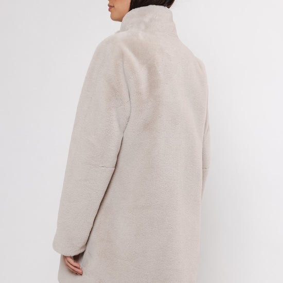 birch faux fur coat  rear view