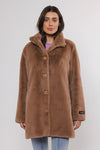 faux fur tan coat 