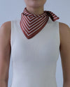 Striped Scarf Terracotta & White