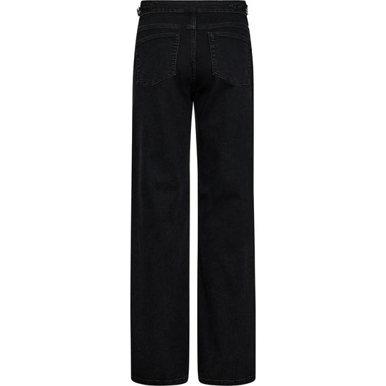 Black jeans on a white background rear view