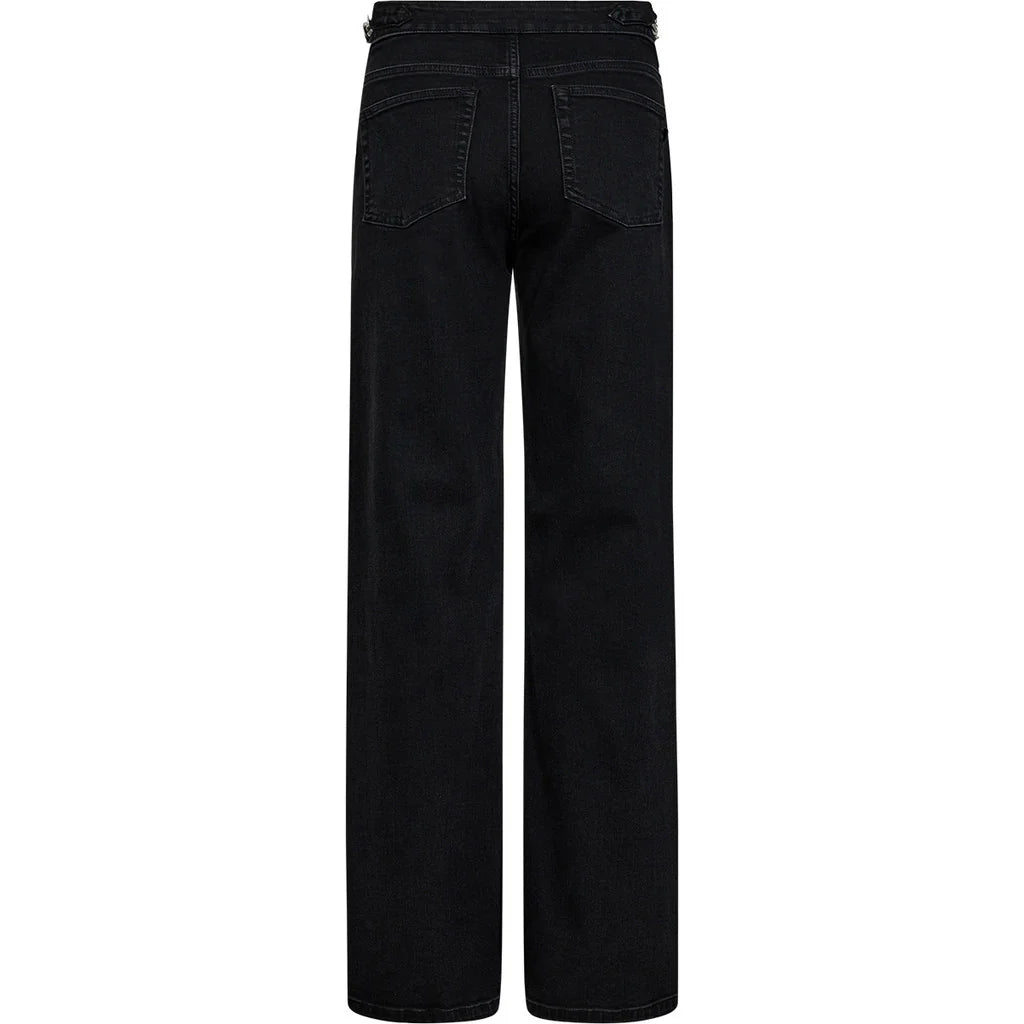 Black jeans on a white background rear view