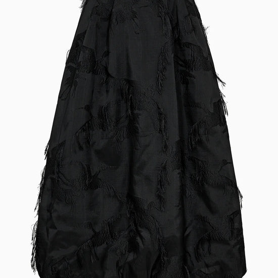 Black skirt with ruffled layers on a white background from Pieszak