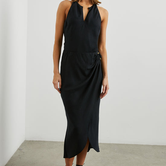 Sleeveless black top with racer back