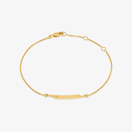 gold chain bracelet with 2 gold pieces overlapping with diamante and lobster clasp from rachel jackson