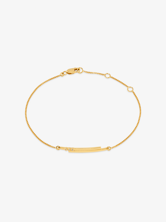 gold chain bracelet with 2 gold pieces overlapping with diamante and lobster clasp from rachel jackson