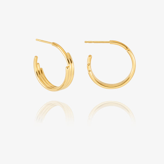medium sized gold hoop earring with varying sized hoops from rachel jackson