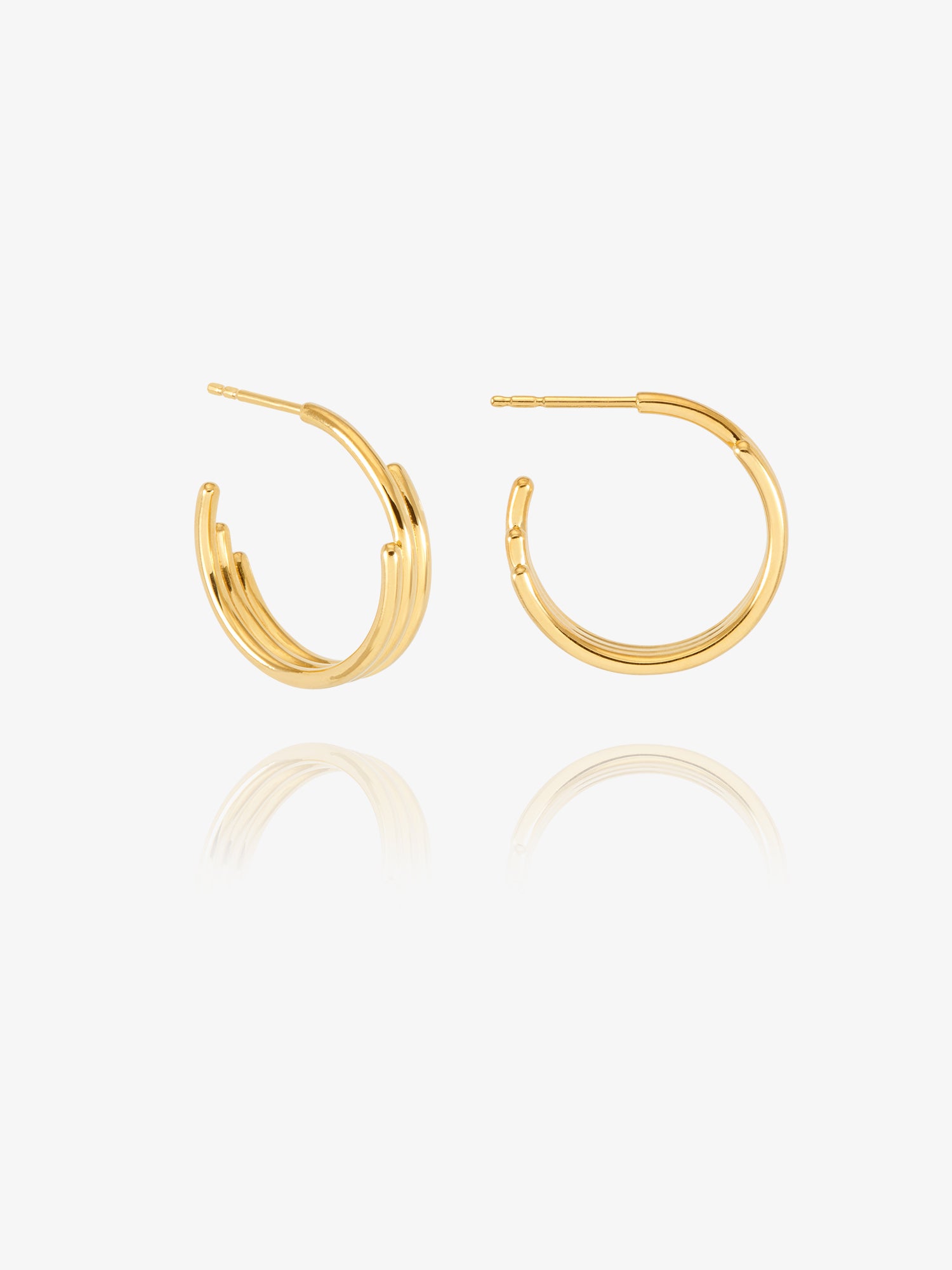medium sized gold hoop earring with varying sized hoops from rachel jackson
