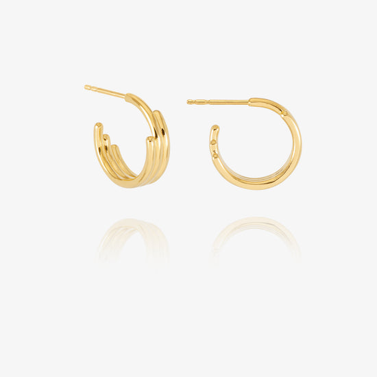 small hoop gold earrings with varying sizes rings form rachel jackson