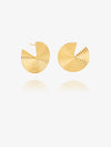 circular statement gold earring with triangle cut out from rachel jackson