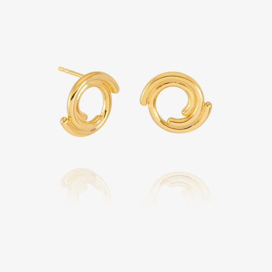 varying sized circular round stud gold earrings from rachel jackson
