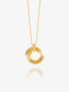 circle necklace with gold swirly effect on delicate gold chain from rachel jackson