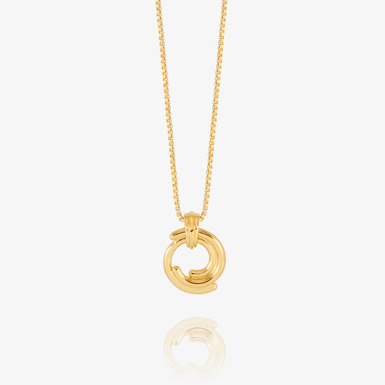 mini circular gold necklace with delicate gold chain from rachel jackson