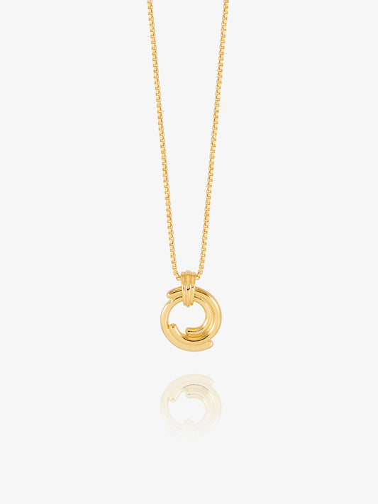 mini circular gold necklace with delicate gold chain from rachel jackson