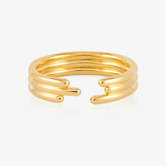 gold triple band open ring from rachel jackson