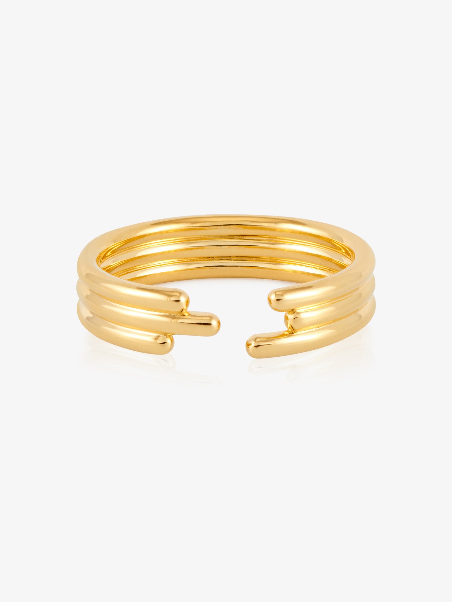 gold triple band open ring from rachel jackson