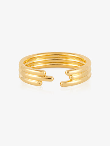 gold triple band open ring from rachel jackson