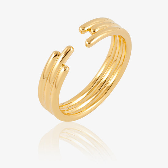 gold triple band open ring from rachel jackson