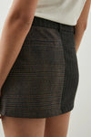 check and pinstripe mini skirt