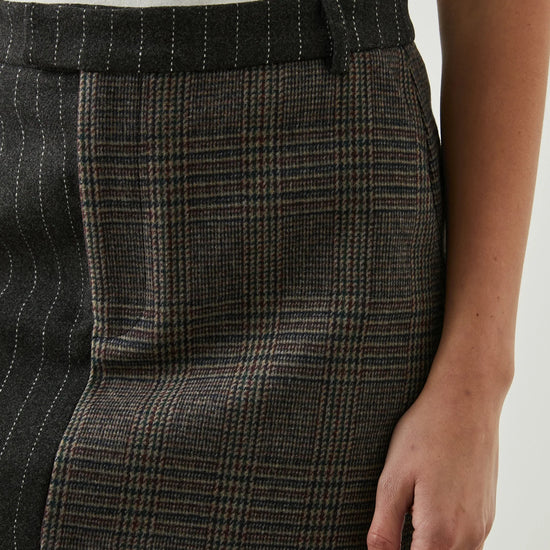 check and pinstripe mini skirt