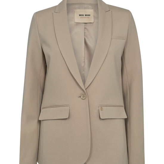 Single breasted blazer with flap pockets biscuit