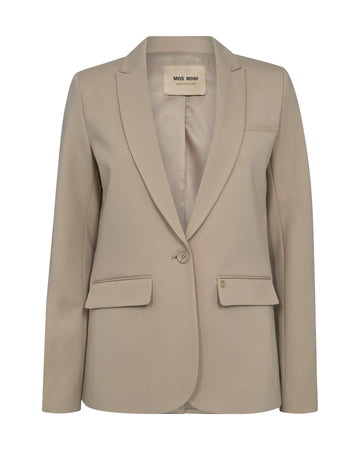 Single breasted blazer with flap pockets biscuit