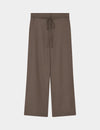 wide leg brown suit trousers with self tie at the waist from day birger 