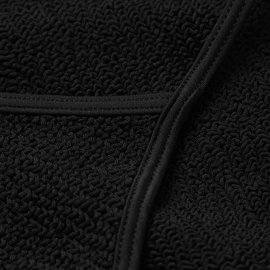 black thin strap scoop neck crinkle swimsuit from hunza g close up of fabric