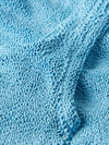 blue thin strap scoop neck crinkle swimsuit from hunza g close up of fabric