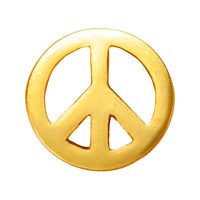 Peace sign single stud earring in gold plater sterling silver