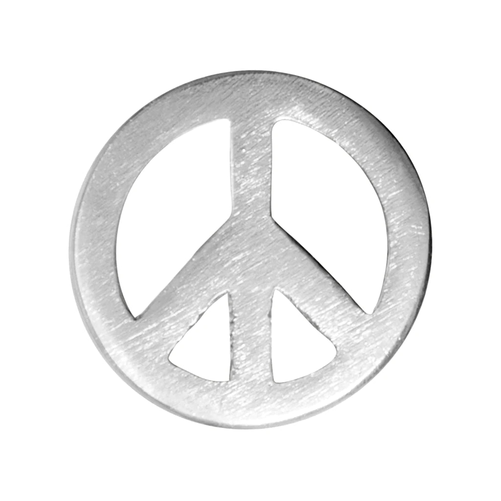 Peace sign single stud earring in sterling silver