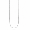 A silver-toned chain necklace with a textured, twisted link design, shown hanging in a U-shape against a solid white background.