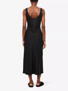 Satin scoop neck slip dress with side split rear view