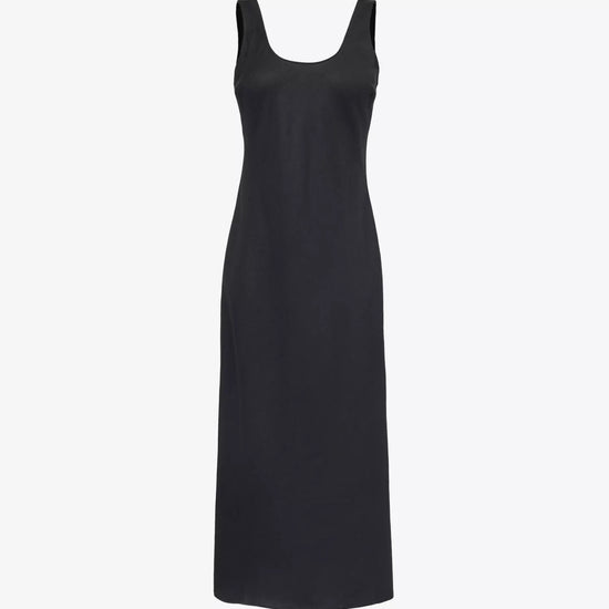 Satin scoop neck slip dress with side split