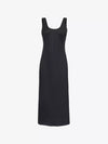 Satin scoop neck slip dress with side split