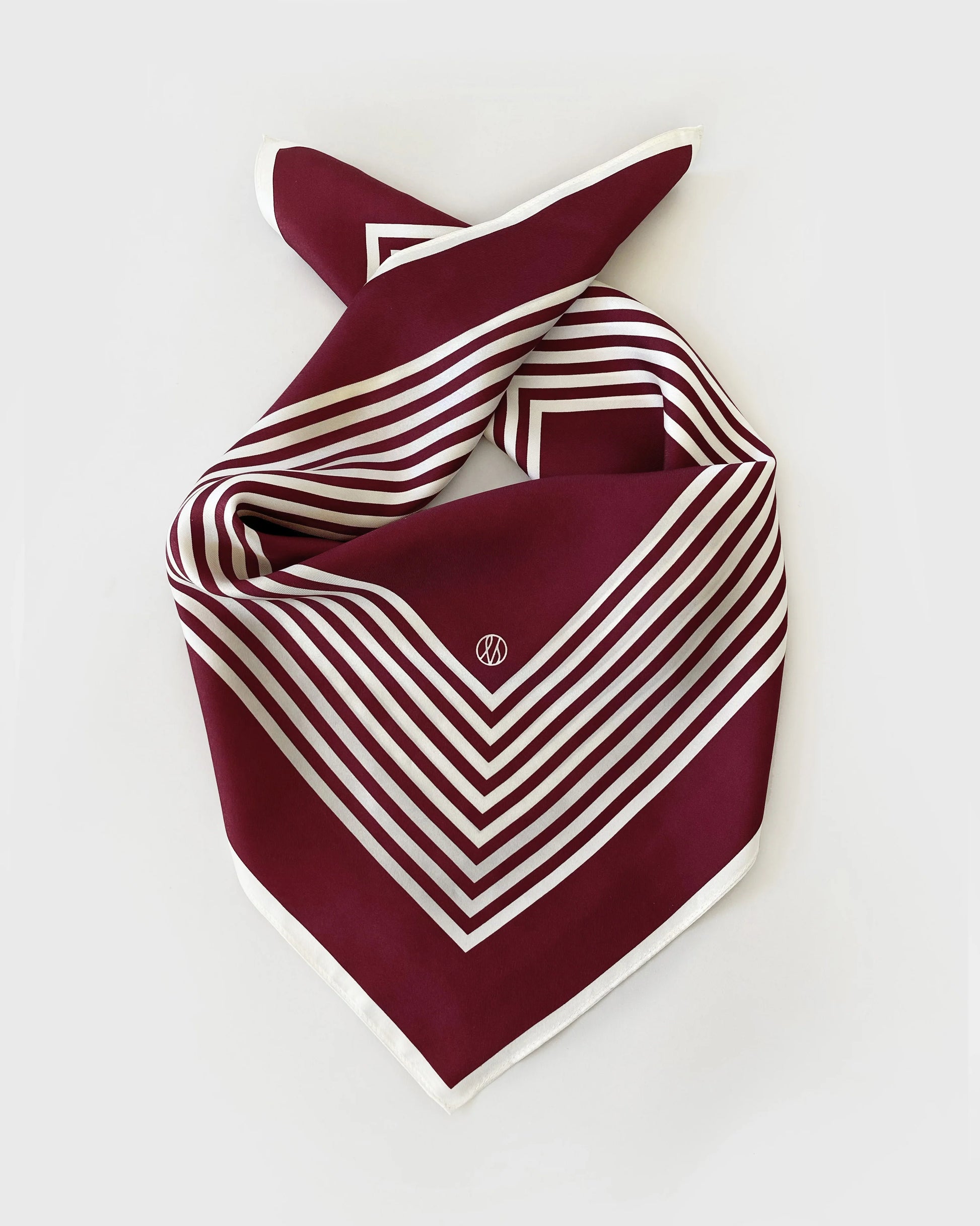 Bordeaux coloured silk scarf from lescarf