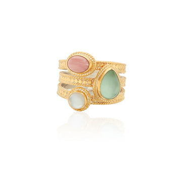 Faux stacking ring with 3 stones