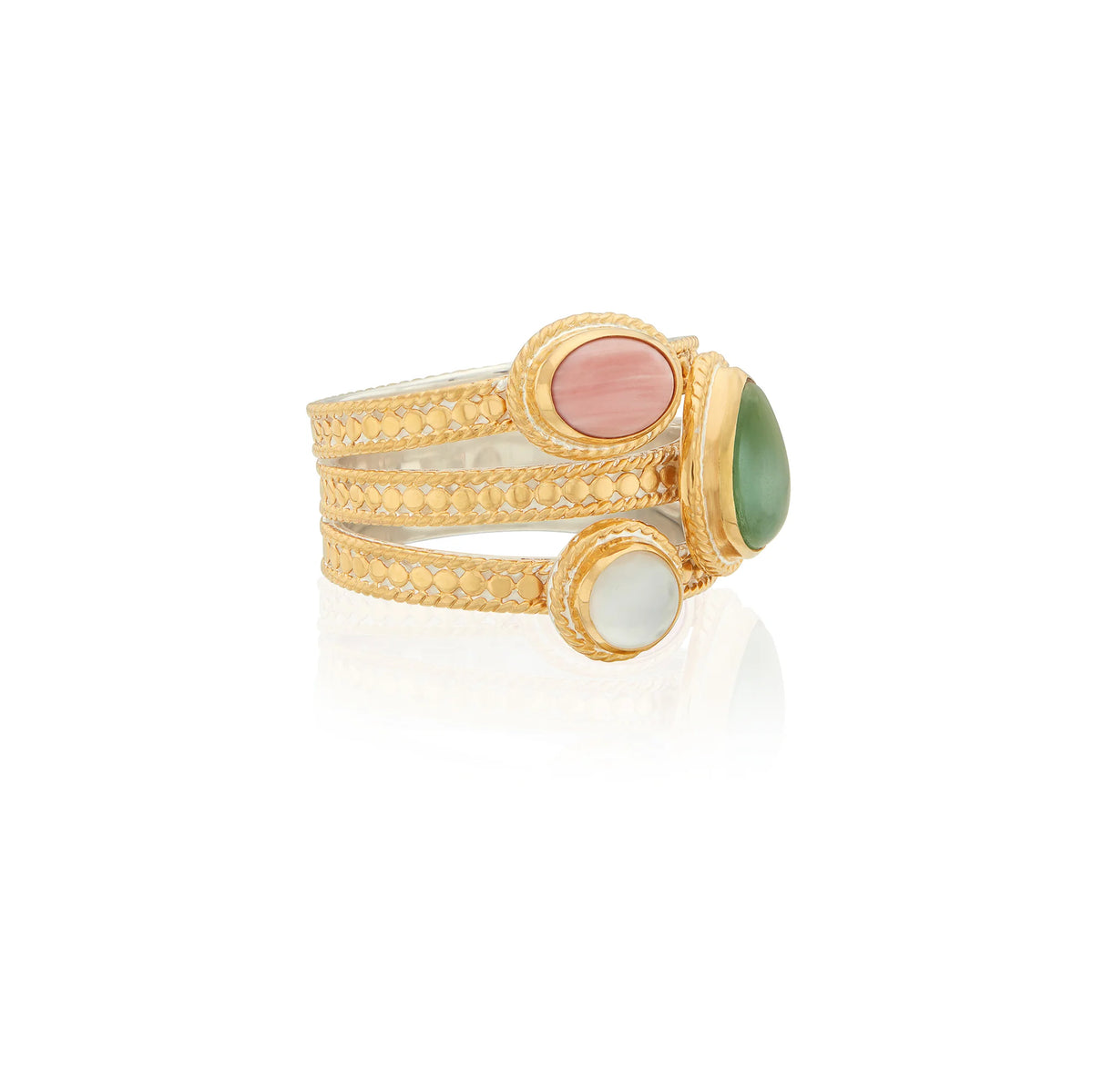Faux stacking ring with 3 stones