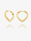 Gold hoop earrings with small diamonds on a white background